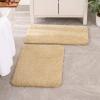 MIULEE Pink Bathroom Rugs Sets 2 Piece Including U Shaped Toilet Rug – Soft Absorbent Bath Mats with Non Slip Rubber Backside for Bathroom Floor, Tub – Machine Washable – Blush, U 20”x24”+20”x30”(Camel)