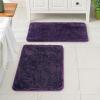 MIULEE Pink Bathroom Rugs Sets 2 Piece Including U Shaped Toilet Rug – Soft Absorbent Bath Mats with Non Slip Rubber Backside for Bathroom Floor, Tub – Machine Washable – Blush, U 20”x24”+20”x30”(Dark Purple)