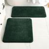 MIULEE Pink Bathroom Rugs Sets 2 Piece Including U Shaped Toilet Rug – Soft Absorbent Bath Mats with Non Slip Rubber Backside for Bathroom Floor, Tub – Machine Washable – Blush, U 20”x24”+20”x30”(Dark Green)
