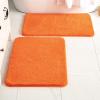 MIULEE Pink Bathroom Rugs Sets 2 Piece Including U Shaped Toilet Rug – Soft Absorbent Bath Mats with Non Slip Rubber Backside for Bathroom Floor, Tub – Machine Washable – Blush, U 20”x24”+20”x30”(Orange)