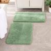 MIULEE Pink Bathroom Rugs Sets 2 Piece Including U Shaped Toilet Rug – Soft Absorbent Bath Mats with Non Slip Rubber Backside for Bathroom Floor, Tub – Machine Washable – Blush, U 20”x24”+20”x30”(Sage Green)