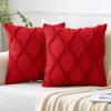 MIULEE Spring Decorative Throw Pillow Covers Hot Pink 20×20 Inch Set of 2, Soft Plush Faux Wool Couch Cushion Covers Farmhouse Throw Pillows for Couch Bed Sofa Living Room(Red)