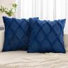 MIULEE Spring Decorative Throw Pillow Covers Hot Pink 20×20 Inch Set of 2, Soft Plush Faux Wool Couch Cushion Covers Farmhouse Throw Pillows for Couch Bed Sofa Living Room(Dark Blue)