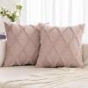 MIULEE Spring Decorative Throw Pillow Covers Hot Pink 20×20 Inch Set of 2, Soft Plush Faux Wool Couch Cushion Covers Farmhouse Throw Pillows for Couch Bed Sofa Living Room(Blush Pink)