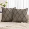 MIULEE Spring Decorative Throw Pillow Covers Mustard Yellow 18×18 Inch Set of 2, Soft Plush Faux Wool Couch Cushion Covers Farmhouse Throw Pillows for Couch Bed Sofa Living Room(Dark Grey)