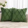 MIULEE Spring Decorative Throw Pillow Covers Mustard Yellow 18×18 Inch Set of 2, Soft Plush Faux Wool Couch Cushion Covers Farmhouse Throw Pillows for Couch Bed Sofa Living Room(Moss Green)