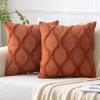 MIULEE Spring Decorative Throw Pillow Covers Mustard Yellow 18×18 Inch Set of 2, Soft Plush Faux Wool Couch Cushion Covers Farmhouse Throw Pillows for Couch Bed Sofa Living Room(Rust)