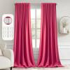 MIULEE Christmas Hunter Green Back Tab Blackout Curtains 84 Inch Length 2 Panels Set for Living Room Bedroom, Rod Pocket/Pinch Pleat Thermal Insulated Room Darkening Pleated Light Blocking Drapes(Hot Pink)