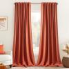 MIULEE Christmas Hunter Green Back Tab Blackout Curtains 84 Inch Length 2 Panels Set for Living Room Bedroom, Rod Pocket/Pinch Pleat Thermal Insulated Room Darkening Pleated Light Blocking Drapes(Burnt Orange)