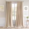 MIULEE Christmas Hunter Green Back Tab Blackout Curtains 84 Inch Length 2 Panels Set for Living Room Bedroom, Rod Pocket/Pinch Pleat Thermal Insulated Room Darkening Pleated Light Blocking Drapes(Beige)