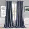 MIULEE Christmas Hunter Green Back Tab Blackout Curtains 84 Inch Length 2 Panels Set for Living Room Bedroom, Rod Pocket/Pinch Pleat Thermal Insulated Room Darkening Pleated Light Blocking Drapes(Stone Blue)