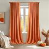 MIULEE Christmas Hunter Green Back Tab Blackout Curtains 84 Inch Length 2 Panels Set for Living Room Bedroom, Rod Pocket/Pinch Pleat Thermal Insulated Room Darkening Pleated Light Blocking Drapes(Orange)