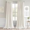 MIULEE Christmas Hunter Green Back Tab Blackout Curtains 84 Inch Length 2 Panels Set for Living Room Bedroom, Rod Pocket/Pinch Pleat Thermal Insulated Room Darkening Pleated Light Blocking Drapes(Ivory)