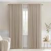 MIULEE Christmas Hunter Green Back Tab Blackout Curtains 84 Inch Length 2 Panels Set for Living Room Bedroom, Rod Pocket/Pinch Pleat Thermal Insulated Room Darkening Pleated Light Blocking Drapes(Taupe)