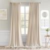 MIULEE Christmas Hunter Green Back Tab Blackout Curtains 84 Inch Length 2 Panels Set for Living Room Bedroom, Rod Pocket/Pinch Pleat Thermal Insulated Room Darkening Pleated Light Blocking Drapes(Cream Beige)