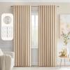 MIULEE Christmas Hunter Green Back Tab Blackout Curtains 84 Inch Length 2 Panels Set for Living Room Bedroom, Rod Pocket/Pinch Pleat Thermal Insulated Room Darkening Pleated Light Blocking Drapes(Beige)