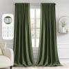 MIULEE Christmas Hunter Green Back Tab Blackout Curtains 84 Inch Length 2 Panels Set for Living Room Bedroom, Rod Pocket/Pinch Pleat Thermal Insulated Room Darkening Pleated Light Blocking Drapes(Olive Green)