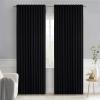 MIULEE Christmas Hunter Green Back Tab Blackout Curtains 84 Inch Length 2 Panels Set for Living Room Bedroom, Rod Pocket/Pinch Pleat Thermal Insulated Room Darkening Pleated Light Blocking Drapes(Black)