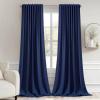 MIULEE Christmas Hunter Green Back Tab Blackout Curtains 84 Inch Length 2 Panels Set for Living Room Bedroom, Rod Pocket/Pinch Pleat Thermal Insulated Room Darkening Pleated Light Blocking Drapes(Navy Blue)