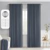 MIULEE Christmas Hunter Green Back Tab Blackout Curtains 84 Inch Length 2 Panels Set for Living Room Bedroom, Rod Pocket/Pinch Pleat Thermal Insulated Room Darkening Pleated Light Blocking Drapes(Stone Blue)