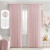 MIULEE Christmas Hunter Green Back Tab Blackout Curtains 84 Inch Length 2 Panels Set for Living Room Bedroom, Rod Pocket/Pinch Pleat Thermal Insulated Room Darkening Pleated Light Blocking Drapes(Baby Pink)