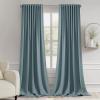 MIULEE Christmas Hunter Green Back Tab Blackout Curtains 84 Inch Length 2 Panels Set for Living Room Bedroom, Rod Pocket/Pinch Pleat Thermal Insulated Room Darkening Pleated Light Blocking Drapes(Greyish Blue)