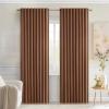 MIULEE Christmas Hunter Green Back Tab Blackout Curtains 84 Inch Length 2 Panels Set for Living Room Bedroom, Rod Pocket/Pinch Pleat Thermal Insulated Room Darkening Pleated Light Blocking Drapes(Cappuccino Brown)