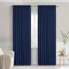 MIULEE Christmas Hunter Green Back Tab Blackout Curtains 84 Inch Length 2 Panels Set for Living Room Bedroom, Rod Pocket/Pinch Pleat Thermal Insulated Room Darkening Pleated Light Blocking Drapes(Navy Blue)