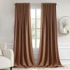 MIULEE Christmas Hunter Green Back Tab Blackout Curtains 84 Inch Length 2 Panels Set for Living Room Bedroom, Rod Pocket/Pinch Pleat Thermal Insulated Room Darkening Pleated Light Blocking Drapes(Cappuccino Brown)