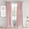 MIULEE Christmas Hunter Green Back Tab Blackout Curtains 84 Inch Length 2 Panels Set for Living Room Bedroom, Rod Pocket/Pinch Pleat Thermal Insulated Room Darkening Pleated Light Blocking Drapes(Baby Pink)