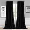 MIULEE Christmas Hunter Green Back Tab Blackout Curtains 84 Inch Length 2 Panels Set for Living Room Bedroom, Rod Pocket/Pinch Pleat Thermal Insulated Room Darkening Pleated Light Blocking Drapes(Black)