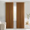 MIULEE Christmas Hunter Green Back Tab Blackout Curtains 84 Inch Length 2 Panels Set for Living Room Bedroom, Rod Pocket/Pinch Pleat Thermal Insulated Room Darkening Pleated Light Blocking Drapes(Golden Brown)