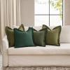 MIULEE Linen Throw Pillow Covers, 2 Piece 20×20 Inch Blue, Boho Euro Pillowcases for Bed to Infuse Elegance, Ideal for Sofa Couch Cushion in Home Decor Upgrade(Dark Olive Green)