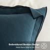 MIULEE Linen Throw Pillow Covers, 2 Piece 20×20 Inch Blue, Boho Euro Pillowcases for Bed to Infuse Elegance, Ideal for Sofa Couch Cushion in Home Decor Upgrade(Blue)