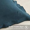 MIULEE Linen Throw Pillow Covers, 2 Piece 20×20 Inch Blue, Boho Euro Pillowcases for Bed to Infuse Elegance, Ideal for Sofa Couch Cushion in Home Decor Upgrade(Blue)
