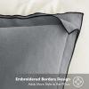 MIULEE Linen Throw Pillow Covers, 2 Piece 20×20 Inch Blue, Boho Euro Pillowcases for Bed to Infuse Elegance, Ideal for Sofa Couch Cushion in Home Decor Upgrade(Light Grey)