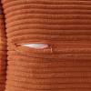 MIULEE Orange Fall Corduroy Decorative Euro Sham Pillow Covers 24×24 Inch with Splicing Set of 2 Soft Boho Pillow Covers Broadside Textured Summer Pillowcases for Couch Bed Livingroom(Rust)