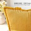 MIULEE Orange Fall Corduroy Decorative Euro Sham Pillow Covers 24×24 Inch with Splicing Set of 2 Soft Boho Pillow Covers Broadside Textured Summer Pillowcases for Couch Bed Livingroom(Golden Yellow)
