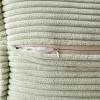 MIULEE Orange Fall Corduroy Decorative Euro Sham Pillow Covers 24×24 Inch with Splicing Set of 2 Soft Boho Pillow Covers Broadside Textured Summer Pillowcases for Couch Bed Livingroom(Light Green)