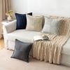 MIULEE Orange Fall Corduroy Decorative Euro Sham Pillow Covers 24×24 Inch with Splicing Set of 2 Soft Boho Pillow Covers Broadside Textured Summer Pillowcases for Couch Bed Livingroom(Cream)