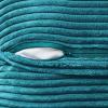 MIULEE Orange Fall Corduroy Decorative Euro Sham Pillow Covers 24×24 Inch with Splicing Set of 2 Soft Boho Pillow Covers Broadside Textured Summer Pillowcases for Couch Bed Livingroom(Teal Blue)
