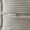 MIULEE Orange Fall Corduroy Decorative Euro Sham Pillow Covers 24×24 Inch with Splicing Set of 2 Soft Boho Pillow Covers Broadside Textured Summer Pillowcases for Couch Bed Livingroom(Light Grey)