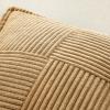 MIULEE Orange Fall Corduroy Decorative Euro Sham Pillow Covers 24×24 Inch with Splicing Set of 2 Soft Boho Pillow Covers Broadside Textured Summer Pillowcases for Couch Bed Livingroom(Brown)
