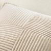 MIULEE Orange Fall Corduroy Decorative Euro Sham Pillow Covers 24×24 Inch with Splicing Set of 2 Soft Boho Pillow Covers Broadside Textured Summer Pillowcases for Couch Bed Livingroom(Beige)