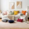 MIULEE Orange Fall Corduroy Decorative Euro Sham Pillow Covers 24×24 Inch with Splicing Set of 2 Soft Boho Pillow Covers Broadside Textured Summer Pillowcases for Couch Bed Livingroom(Dark Grey)