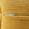 MIULEE Orange Fall Corduroy Decorative Euro Sham Pillow Covers 24×24 Inch with Splicing Set of 2 Soft Boho Pillow Covers Broadside Textured Summer Pillowcases for Couch Bed Livingroom(Mustard Yellow)
