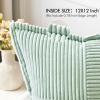 MIULEE Orange Fall Corduroy Decorative Euro Sham Pillow Covers 24×24 Inch with Splicing Set of 2 Soft Boho Pillow Covers Broadside Textured Summer Pillowcases for Couch Bed Livingroom(Mint Green)