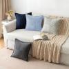 MIULEE Orange Fall Corduroy Decorative Euro Sham Pillow Covers 24×24 Inch with Splicing Set of 2 Soft Boho Pillow Covers Broadside Textured Summer Pillowcases for Couch Bed Livingroom(Lightblue)