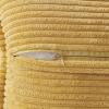 MIULEE Orange Fall Corduroy Decorative Euro Sham Pillow Covers 24×24 Inch with Splicing Set of 2 Soft Boho Pillow Covers Broadside Textured Summer Pillowcases for Couch Bed Livingroom(Gold)