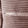 MIULEE Orange Fall Corduroy Decorative Euro Sham Pillow Covers 24×24 Inch with Splicing Set of 2 Soft Boho Pillow Covers Broadside Textured Summer Pillowcases for Couch Bed Livingroom(Blush Pink)